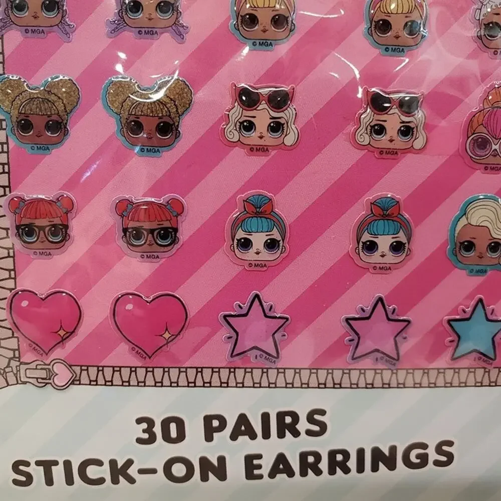 LOL Surprise Stick On Earrings 30 Pairs of Stick On Earrings LOL Surprise Sticke